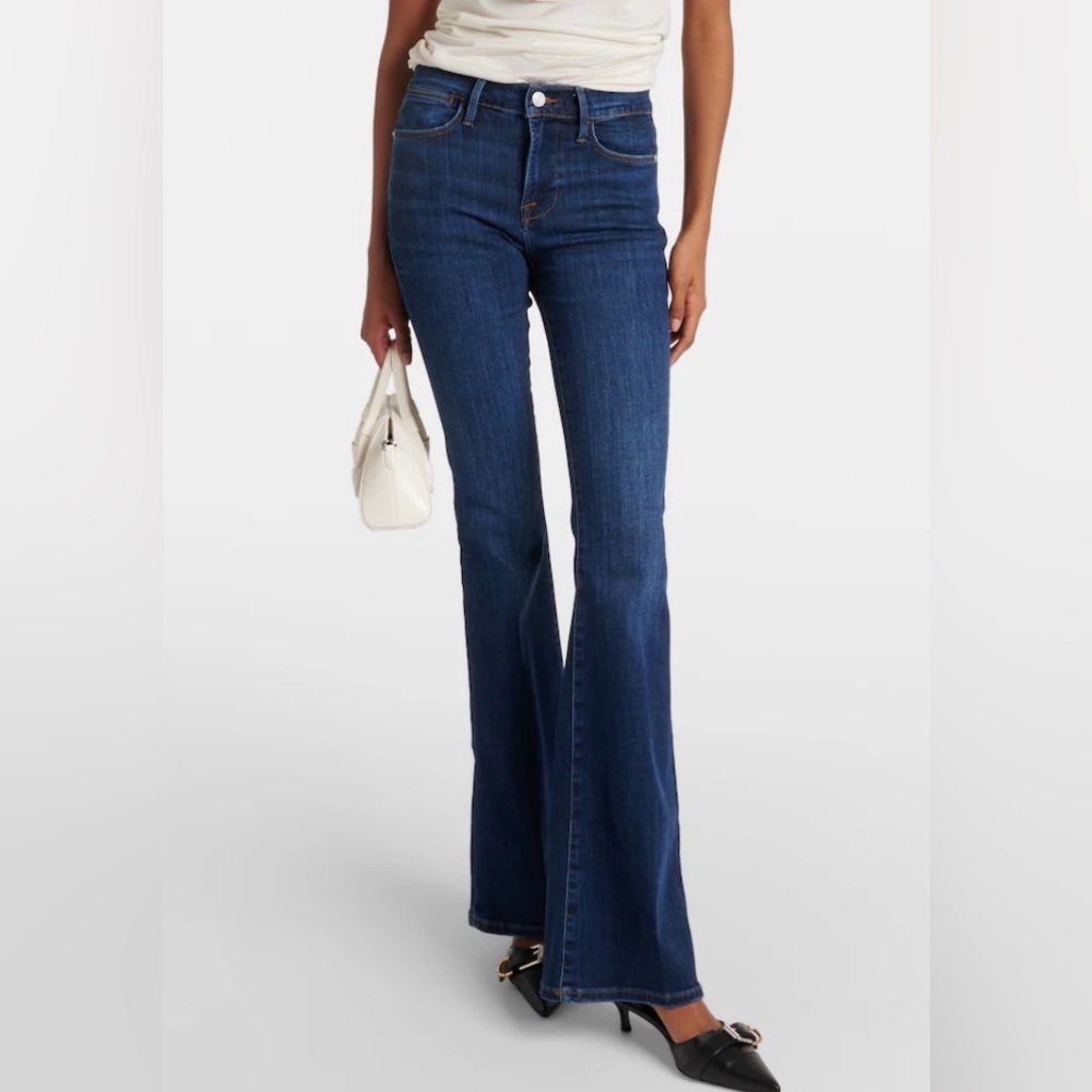 FRAME Lẹ High Flare High Naples Washed Stretch Flare Jeans Size 29